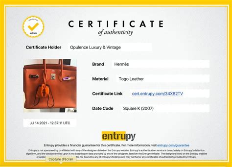 hermes certificate of authenticity.